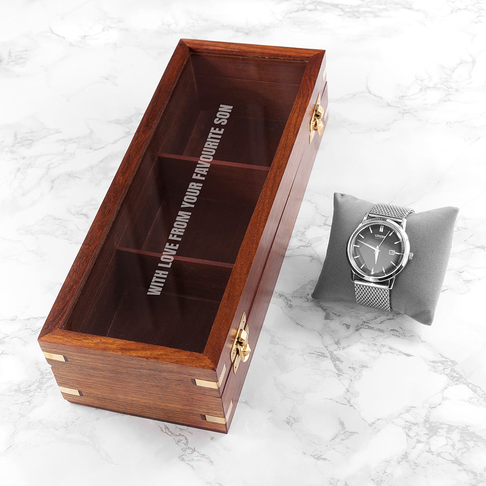 Personalised Father's Wooden Watch Box