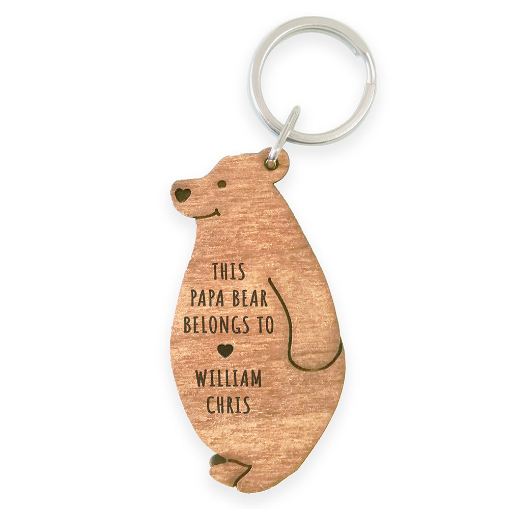 Personalised Papa Bear Keyring