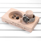 Personalised Oak Wood Watch Stand