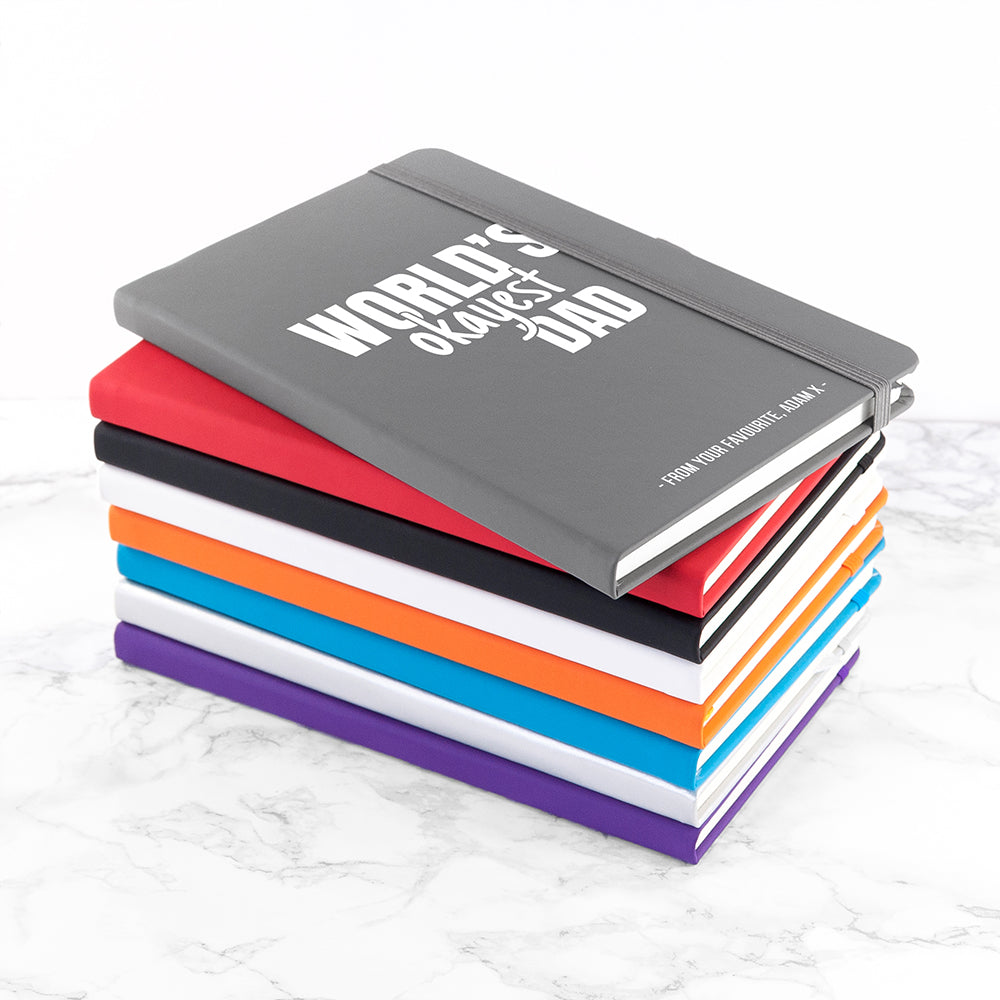 Personalised World's Okayest Dad A5 Notebook