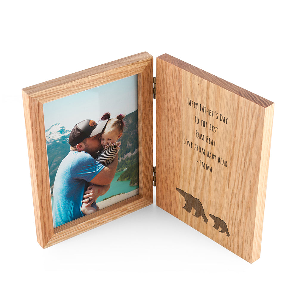 Engraved Father's Day Bear Book Photo Frame