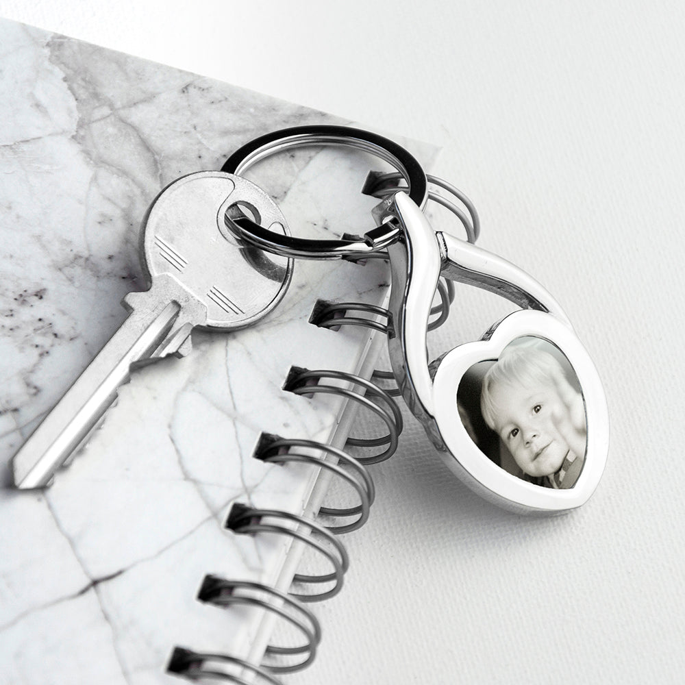 Personalised Heart Photo Keyring