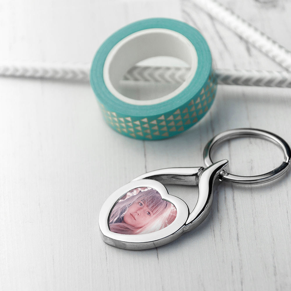 Personalised Heart Photo Keyring