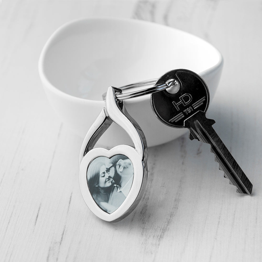Personalised Heart Photo Keyring