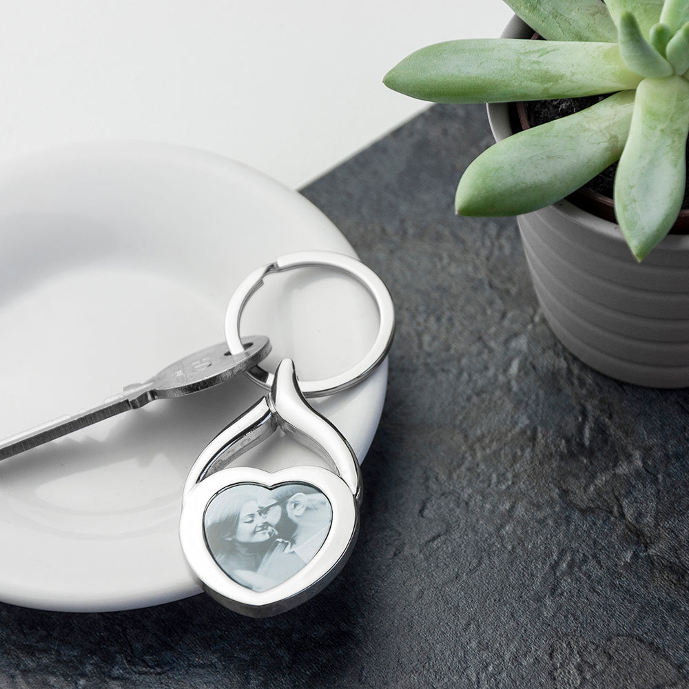 Personalised Heart Photo Keyring
