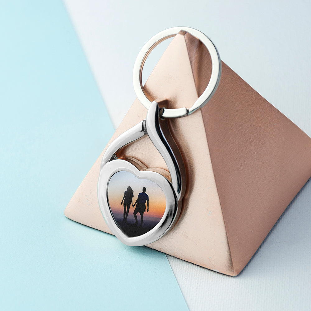 Personalised Heart Photo Keyring