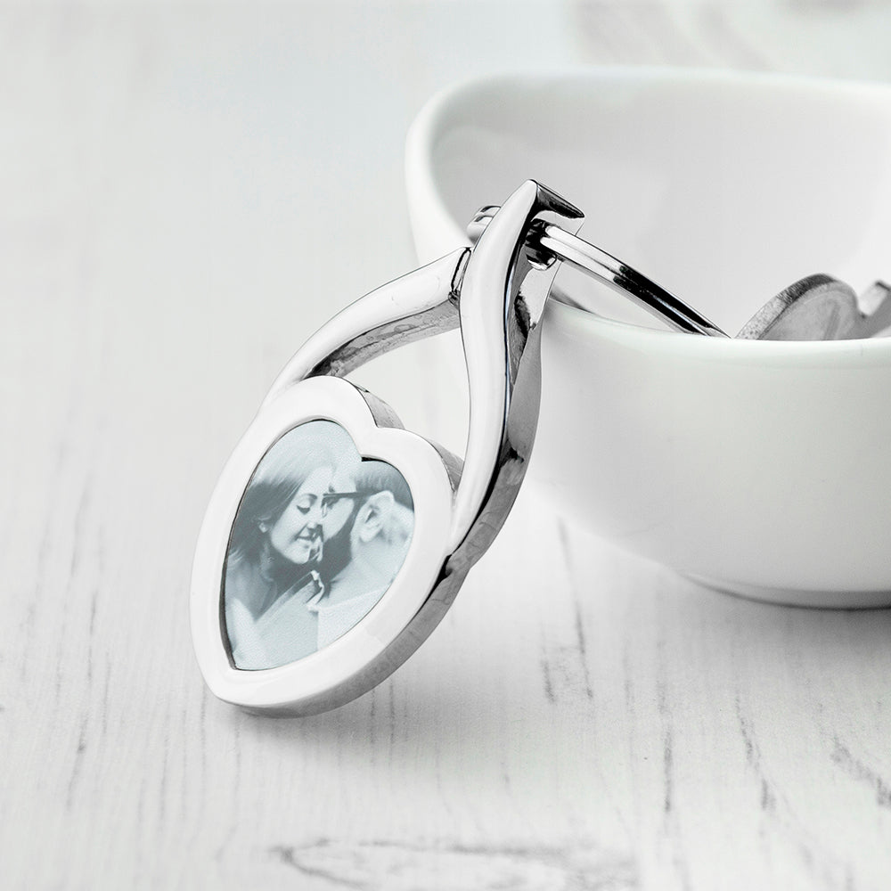 Personalised Heart Photo Keyring
