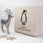 Personalised Geometric Penguin Christmas Eve Box