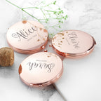 Engraved Rose Gold Compact Mirror