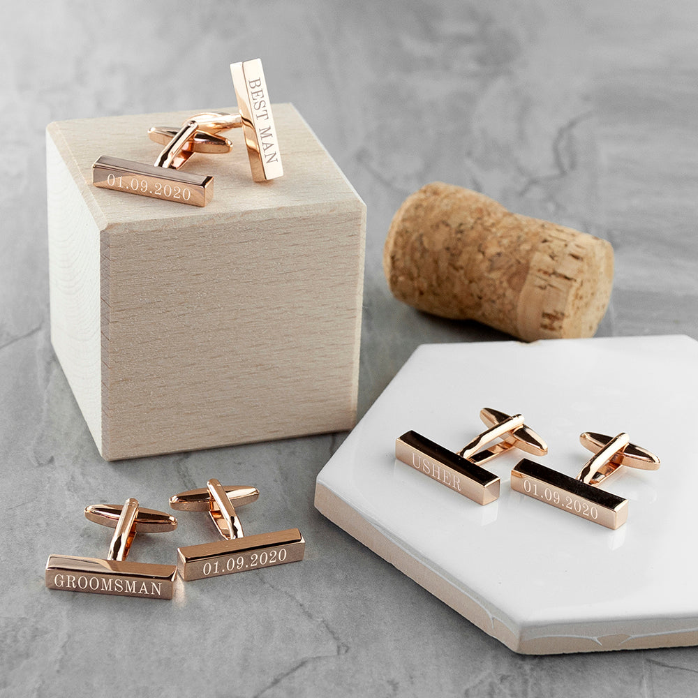 Personalised Bridal Party Cufflink Set