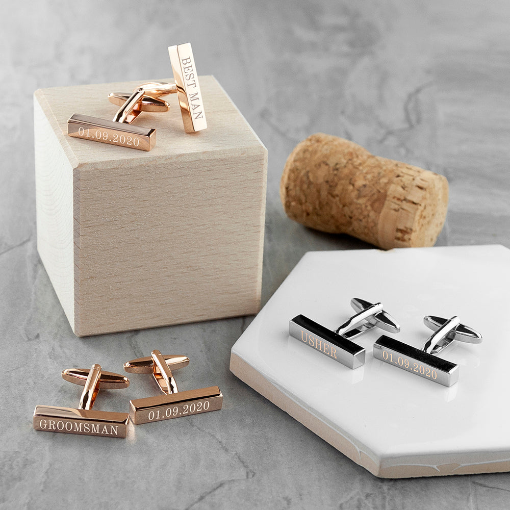 Personalised Bridal Party Cufflink Set