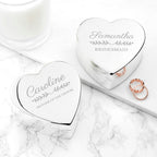 Personalised Bridal Party Heart Jewellery Box