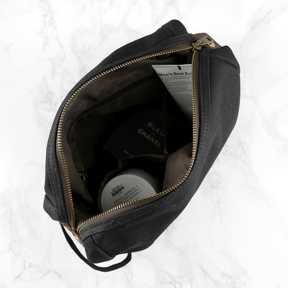 Personalised Men's Waxed Wash Bag