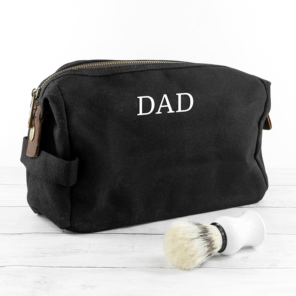 Personalised Men's Waxed Wash Bag