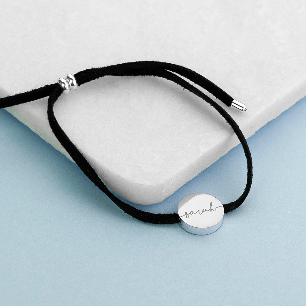 Personalised Always with You Name Black Bracelet