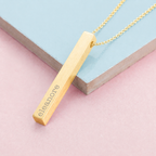 Personalised Matte Vertical Bar Necklace
