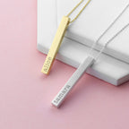 Personalised Matte Vertical Bar Necklace