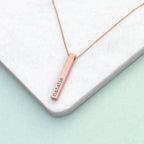 Personalised Matte Vertical Bar Necklace