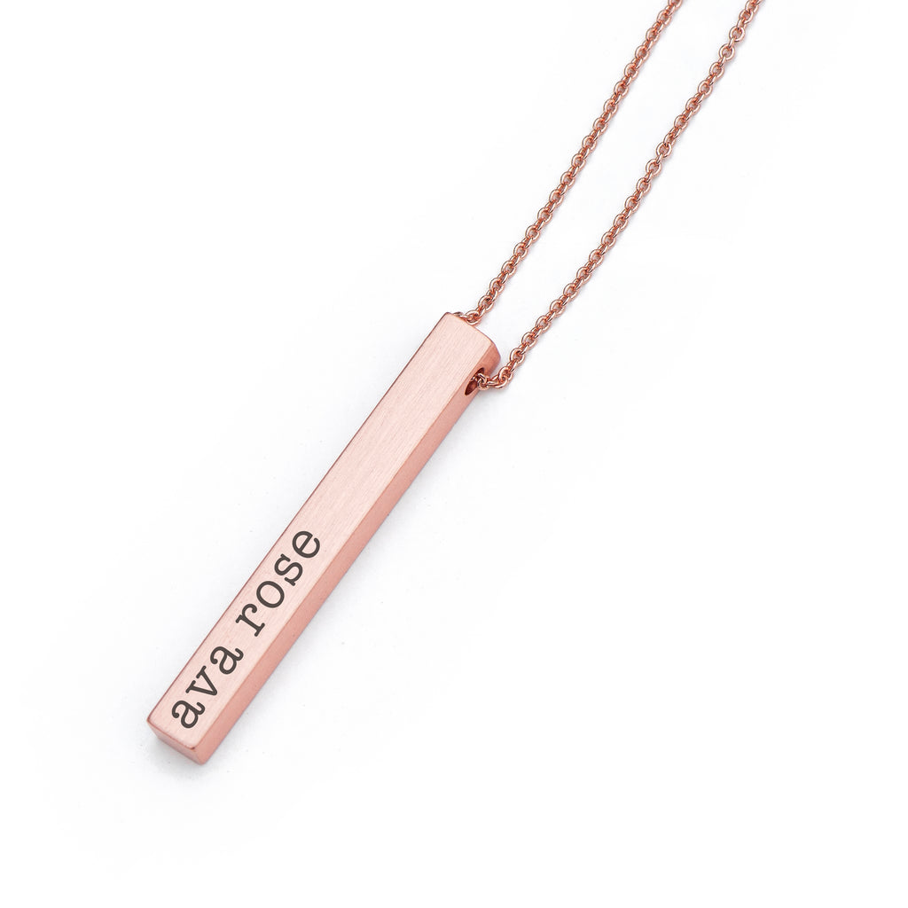 Personalised Matte Vertical Bar Necklace