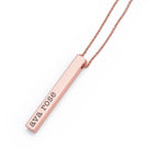 Personalised Matte Vertical Bar Necklace