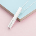 Personalised Matte Vertical Bar Necklace