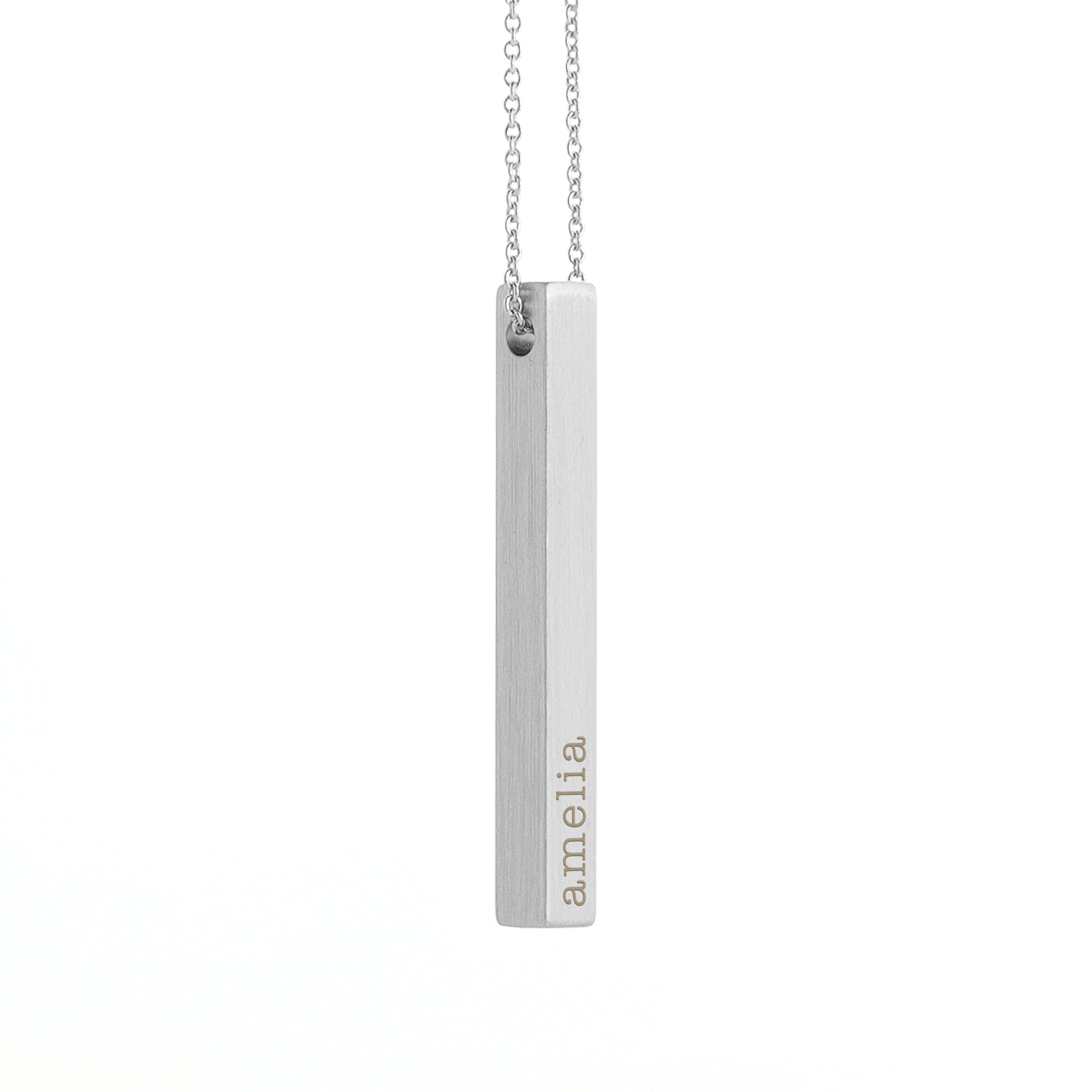 Personalised Matte Vertical Bar Necklace
