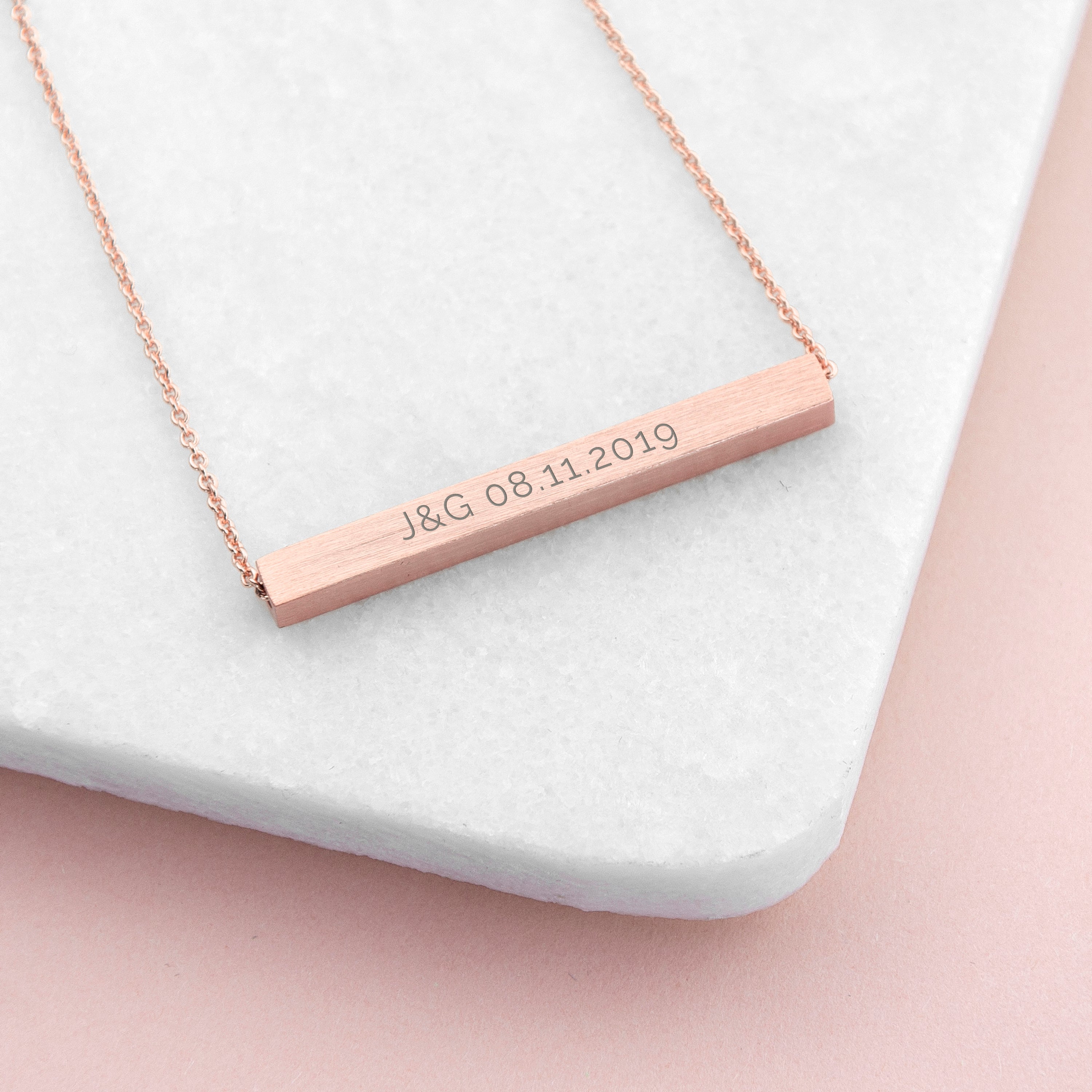 Personalised Horizontal Bar Necklace