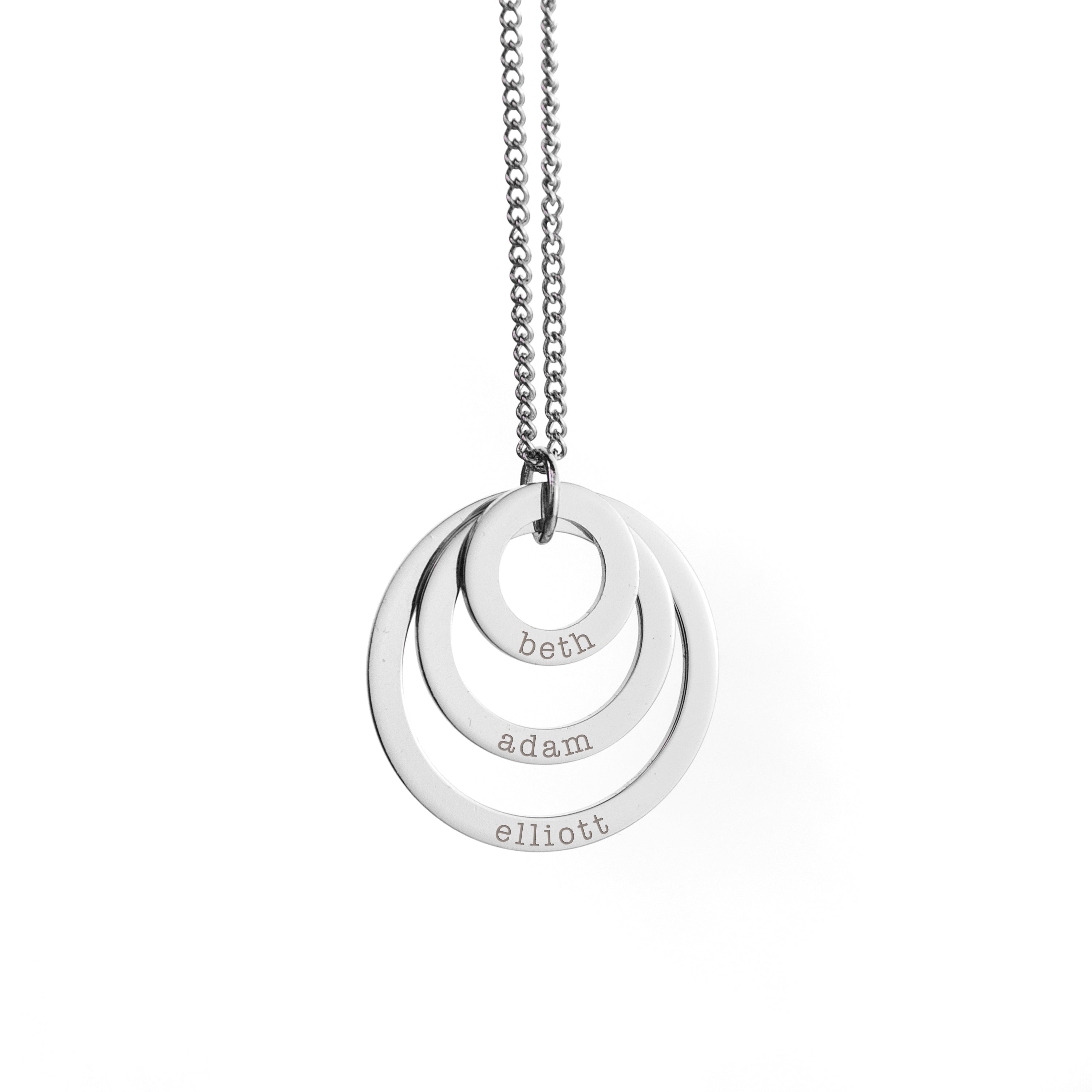 Personalised Rings of Love Necklace