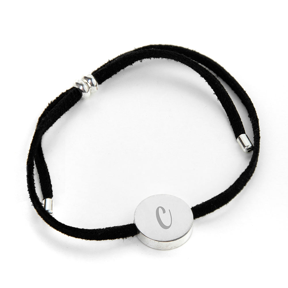 Personalised Always with You Initial Black Bracelet
