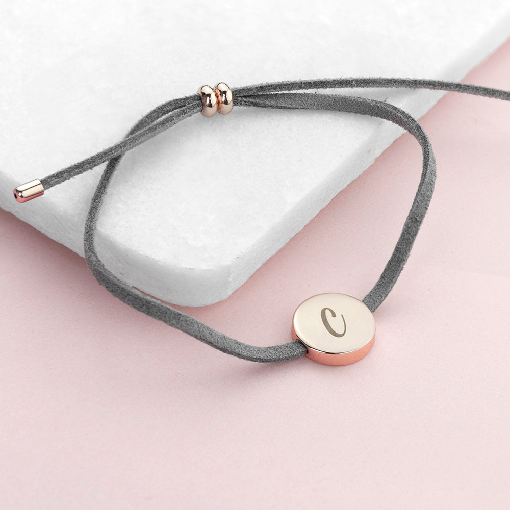 Personalised Always with You Initial Grey Bracelet
