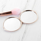 Personalised Floral Initial Rose Gold Compact Mirror