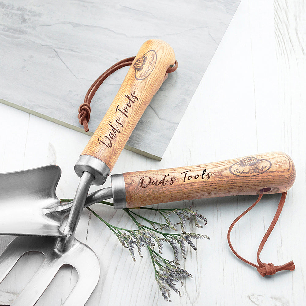 Personalised Luxe Silver Trowel and Fork Set