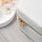 Personalised Wreath White Travel Jewellery Case