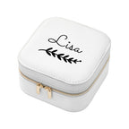 Personalised Wreath White Travel Jewellery Case