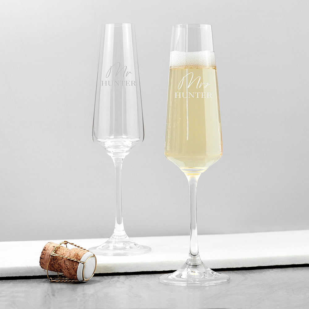 Personalised Couples' Champagne Flute Set
