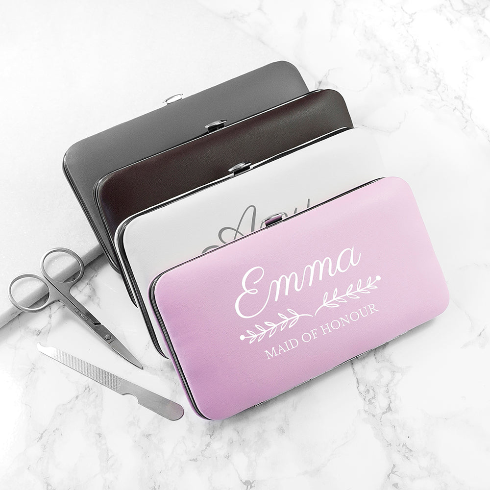 Personalised Bridal Party Manicure Set - White