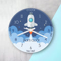 Personalised Kids Space Shuttle Glass Clock - Large