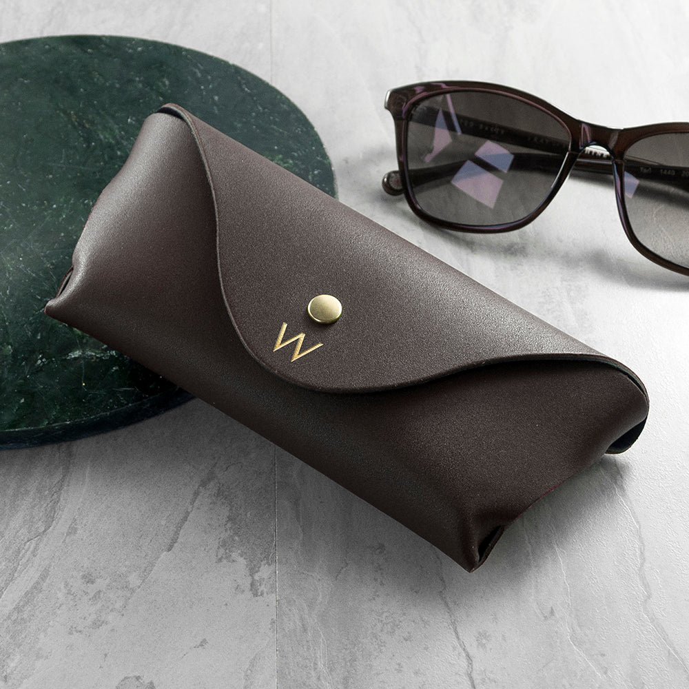Personalised Origami Leather Glasses Case