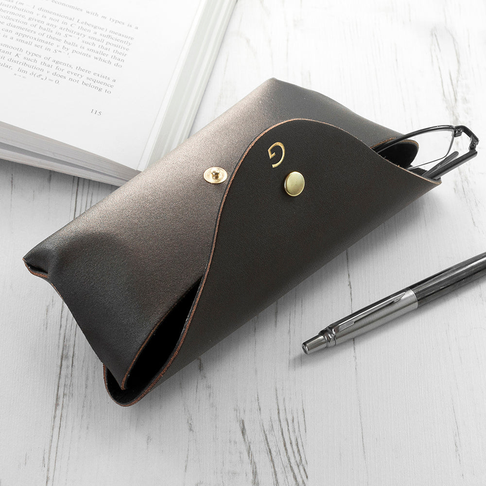 Personalised Origami Leather Glasses Case