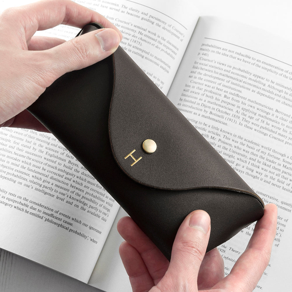 Personalised Origami Leather Glasses Case