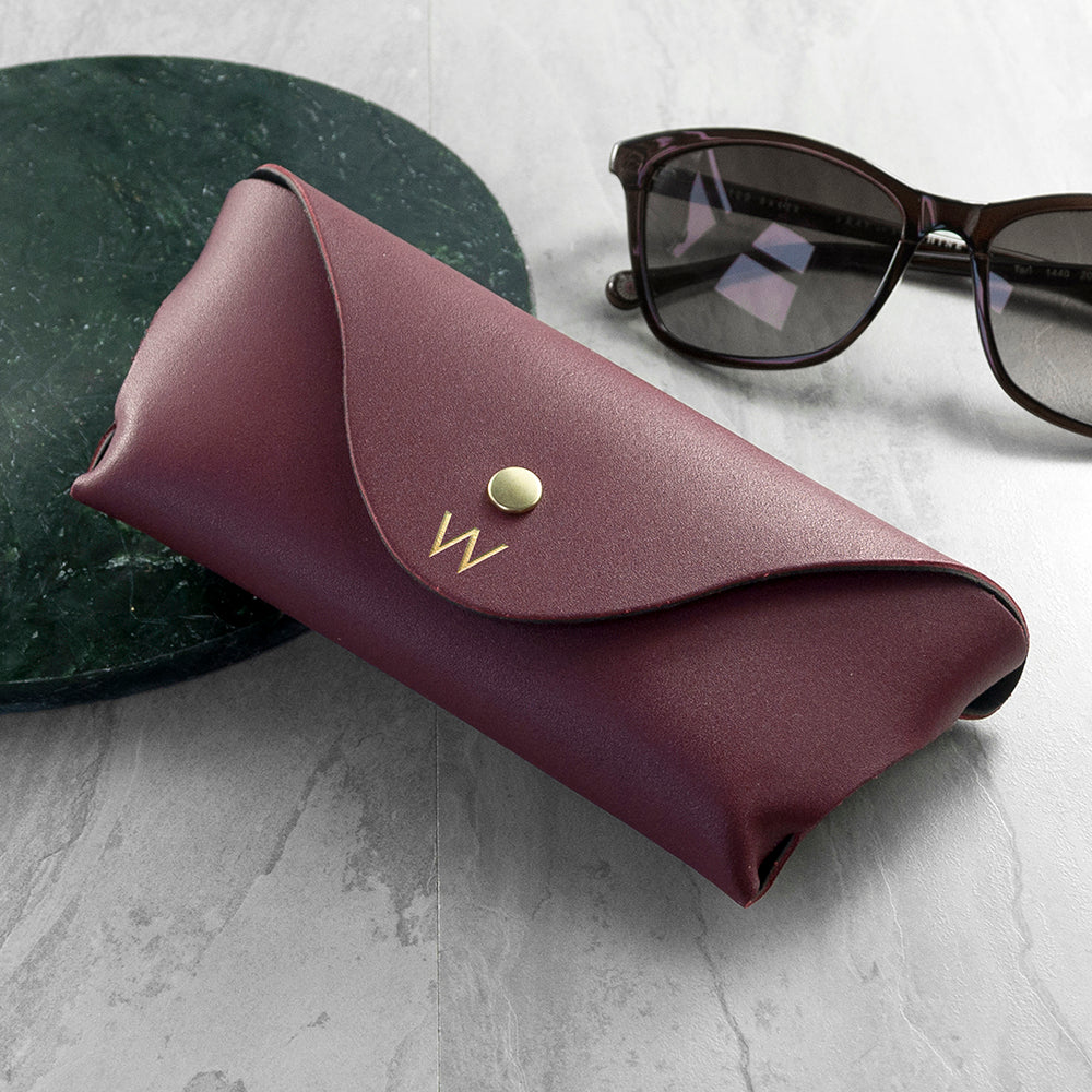 Personalised Origami Leather Glasses Case