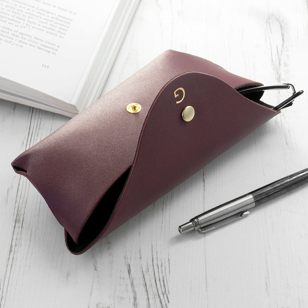Personalised Origami Leather Glasses Case