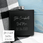 Personalised Handwriting Black Hip Flask