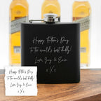 Personalised Handwriting Black Hip Flask