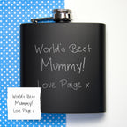 Personalised Handwriting Black Hip Flask