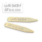 Personalised Handwriting Collar Stiffeners - Gold