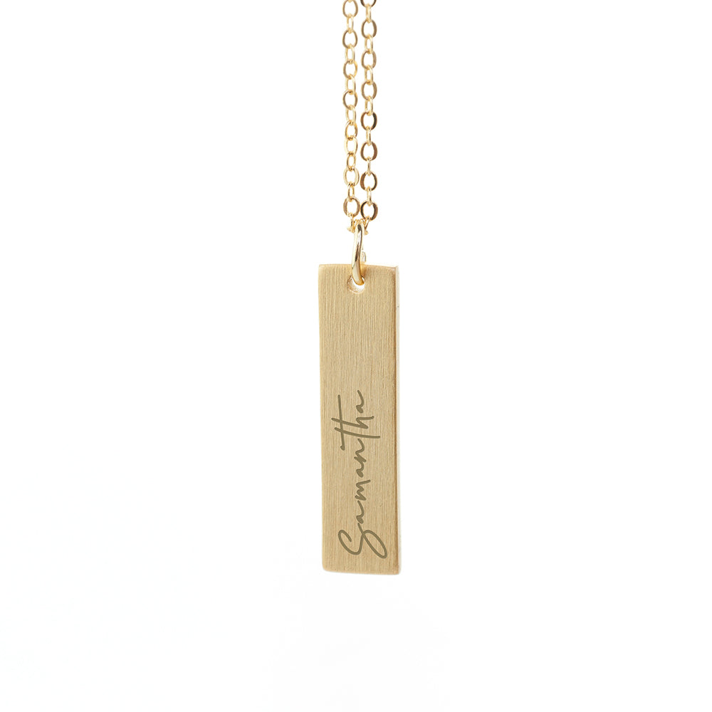 Personalised Handwriting Bar Necklace