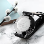 Personalised Handwriting Ladies Black Leather Watch