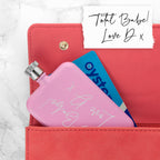 Personalised Handwriting Pink Slimline Flask