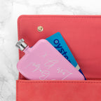 Personalised Handwriting Pink Slimline Flask